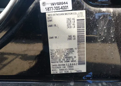 2022 Nissan Altima S Fwd из США, поврежденный, VIN 1N4BL4BV4NN318462